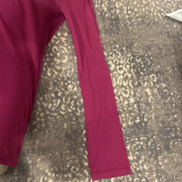 SPLENDID VERY SOFT LOW SCOOP NECK LONG SLEEVE T SHIRT DEEP PINK/ RASPBERRY - Picture 4 of 10